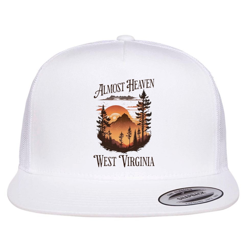Almost Heaven West Virginia Flat Bill Trucker Hat