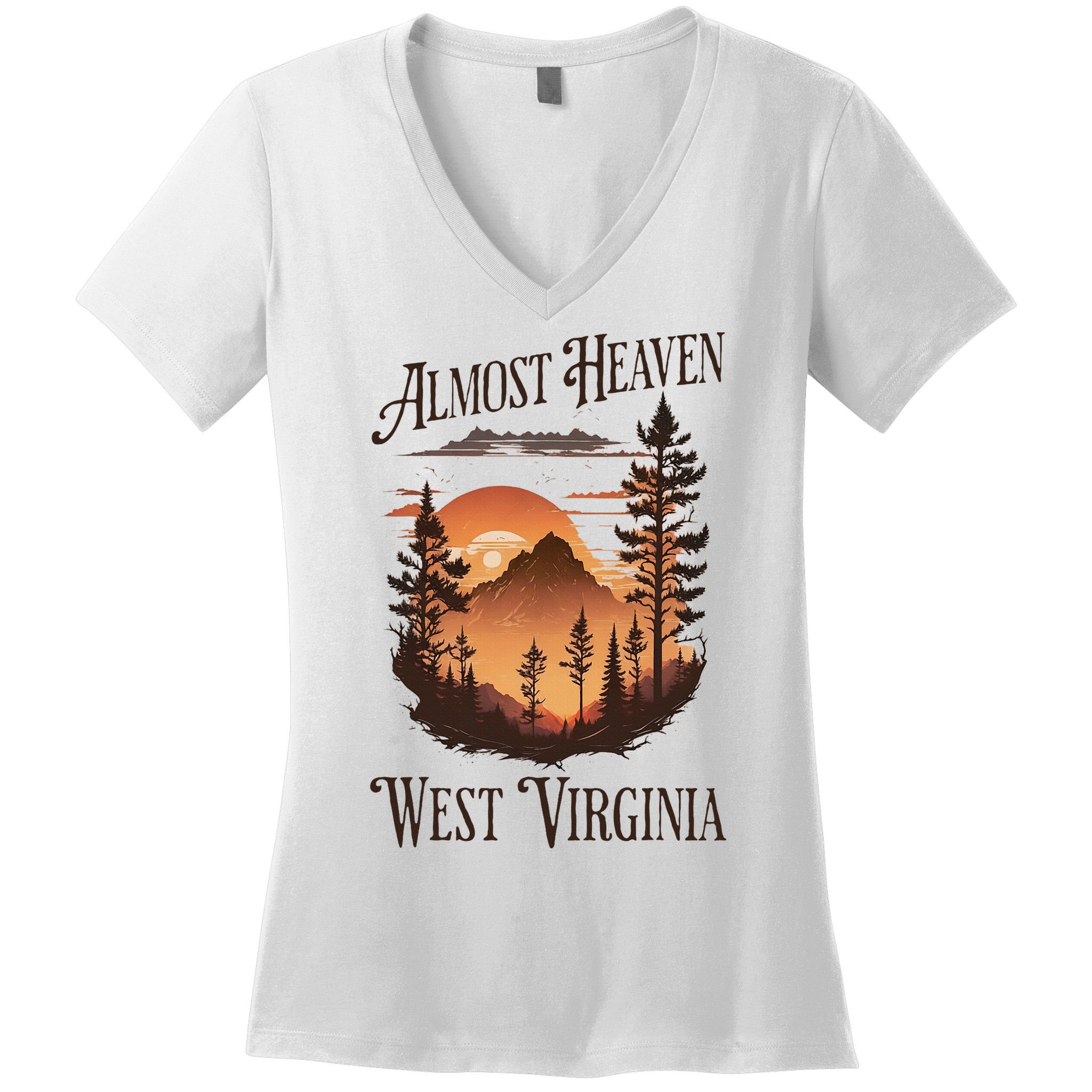 Almost Heaven West Virginia Women's V-Neck T-Shirt
