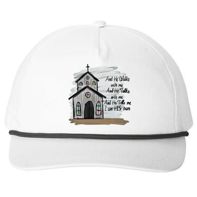 And He Walks With Me And He Talks Me Christian Snapback Five-Panel Rope Hat