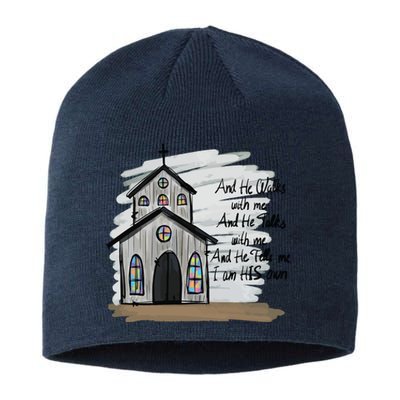 And He Walks With Me And He Talks Me Christian Sustainable Beanie