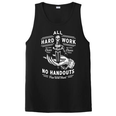 All Hard Work No Handouts Few Will Hunt Apparel PosiCharge Competitor Tank