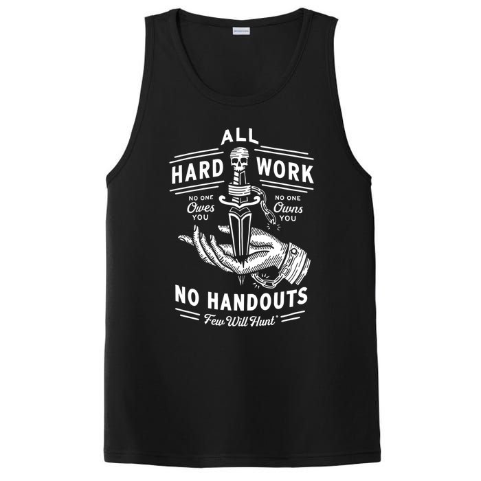 All Hard Work No Handouts Few Will Hunt Apparel PosiCharge Competitor Tank