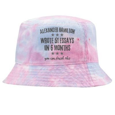 Alexander Hamiton Wrote 51 Essays Iin 6 Months Vintage Tie-Dyed Bucket Hat