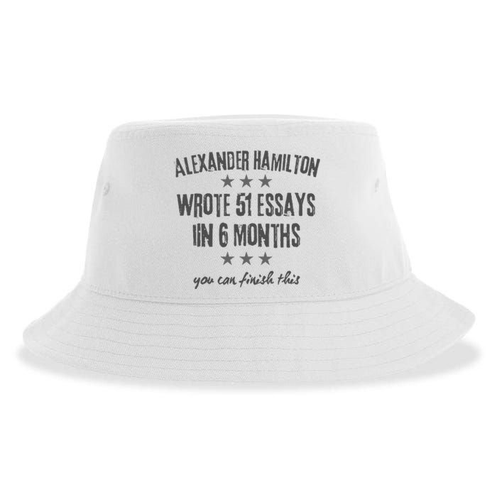 Alexander Hamiton Wrote 51 Essays Iin 6 Months Vintage Sustainable Bucket Hat