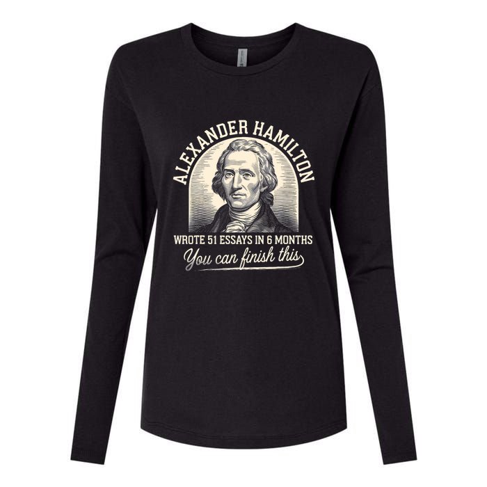 Alexander Hamilton Wrote 51 Essays In 6 Months Vintage Womens Cotton Relaxed Long Sleeve T-Shirt