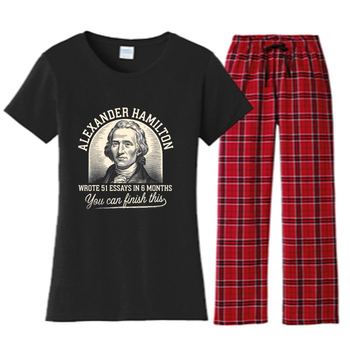 Alexander Hamilton Wrote 51 Essays In 6 Months Vintage Women's Flannel Pajama Set