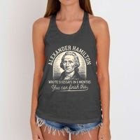 Alexander Hamilton Wrote 51 Essays In 6 Months Vintage Women's Knotted Racerback Tank