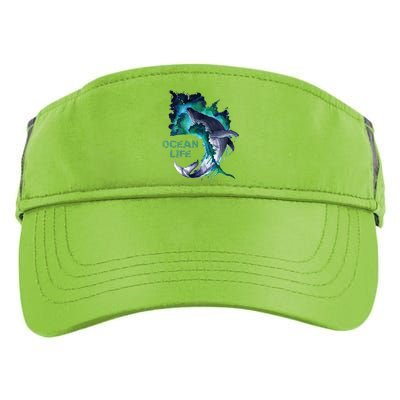 Awesome Humpback Whale Ocean Life Summer Dive Top Adult Drive Performance Visor