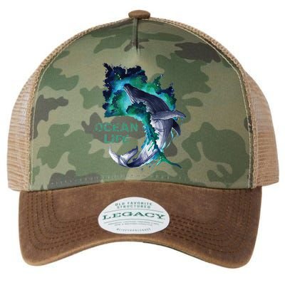 Awesome Humpback Whale Ocean Life Summer Dive Top Legacy Tie Dye Trucker Hat