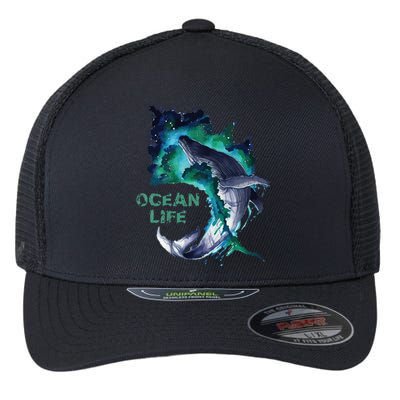 Awesome Humpback Whale Ocean Life Summer Dive Top Flexfit Unipanel Trucker Cap