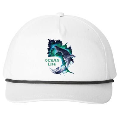 Awesome Humpback Whale Ocean Life Summer Dive Top Snapback Five-Panel Rope Hat