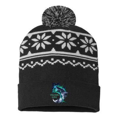 Awesome Humpback Whale Ocean Life Summer Dive Top USA-Made Snowflake Beanie