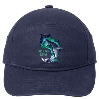 Awesome Humpback Whale Ocean Life Summer Dive Top 7-Panel Snapback Hat