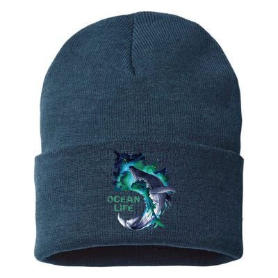 Awesome Humpback Whale Ocean Life Summer Dive Top Sustainable Knit Beanie