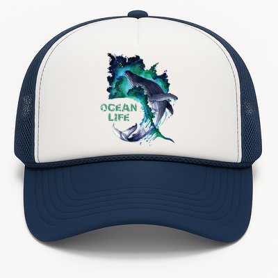 Awesome Humpback Whale Ocean Life Summer Dive Top Trucker Hat