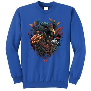 Autumn Hawk With Flowers Tattoo Love Design Gift Sweatshirt