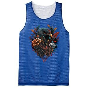 Autumn Hawk With Flowers Tattoo Love Design Gift Mesh Reversible Basketball Jersey Tank