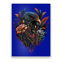 Autumn Hawk With Flowers Tattoo Love Design Gift Poster