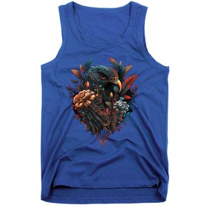 Autumn Hawk With Flowers Tattoo Love Design Gift Tank Top