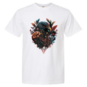 Autumn Hawk With Flowers Tattoo Love Design Gift Garment-Dyed Heavyweight T-Shirt