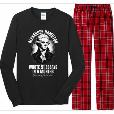 Alexander Hamilton Wrote 51 Essays In 6 Months Vintage Funny Long Sleeve Pajama Set