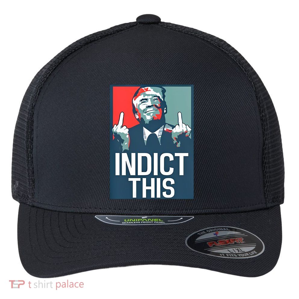 Alina Habba Wearing Indict This Trump Flexfit Unipanel Trucker Cap