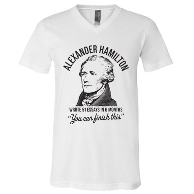 Alexander Hamilton Wrote 51 Essays In 6 Months V-Neck T-Shirt