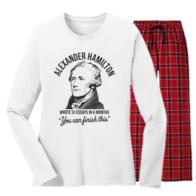 Alexander Hamilton Wrote 51 Essays In 6 Months Women's Long Sleeve Flannel Pajama Set 