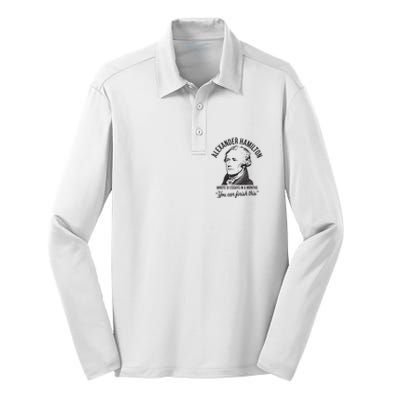 Alexander Hamilton Wrote 51 Essays In 6 Months Silk Touch Performance Long Sleeve Polo