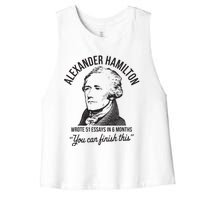 Alexander Hamilton Wrote 51 Essays In 6 Months Women's Racerback Cropped Tank