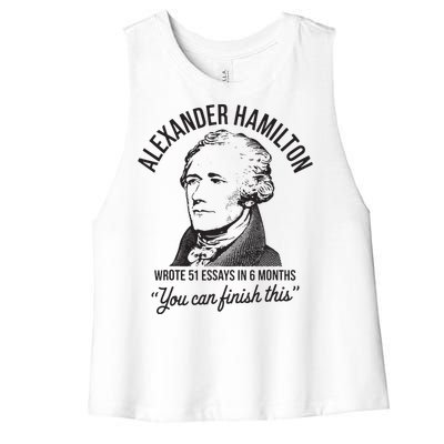 Alexander Hamilton Wrote 51 Essays In 6 Months Women's Racerback Cropped Tank