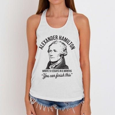 Alexander Hamilton Wrote 51 Essays In 6 Months Women's Knotted Racerback Tank