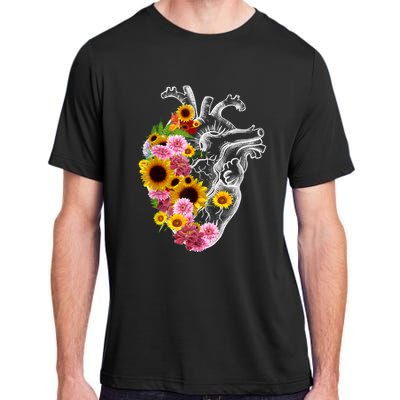 Anatomical Heart With Flowers, Botany Body Anatomy Adult ChromaSoft Performance T-Shirt