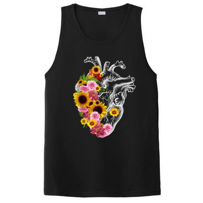 Anatomical Heart With Flowers, Botany Body Anatomy PosiCharge Competitor Tank