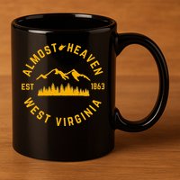 Almost Heaven West Virginia Mountains Forest WV Home Pride 11oz C Handle Ceramic Mug