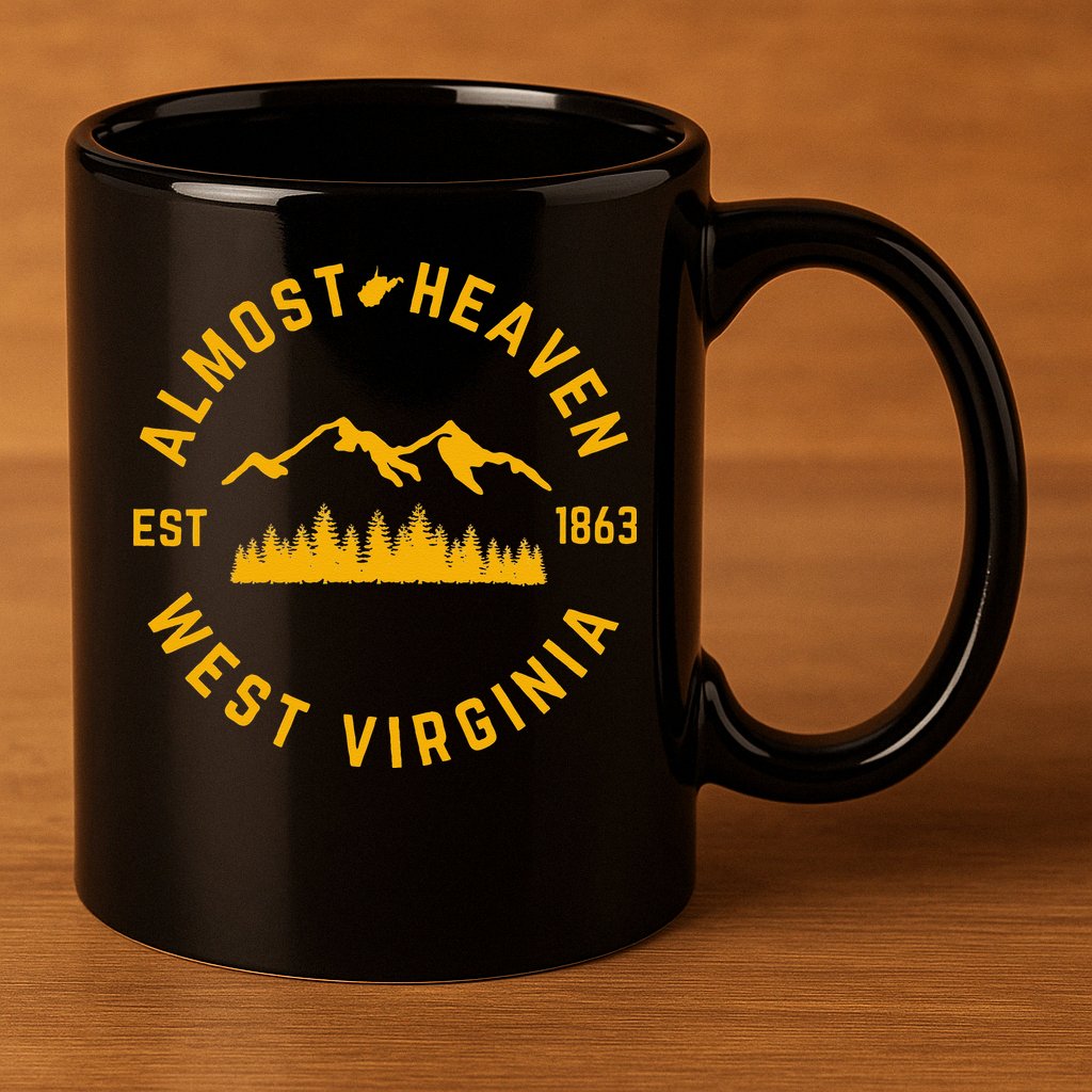 Almost Heaven West Virginia Mountains Forest WV Home Pride 11oz C Handle Ceramic Mug