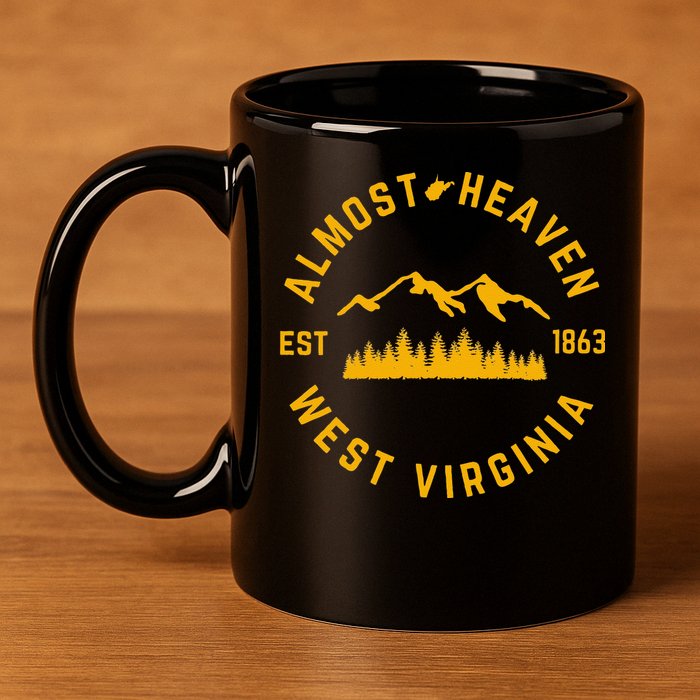 Almost Heaven West Virginia Mountains Forest WV Home Pride 11oz C Handle Ceramic Mug