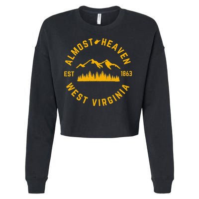 Almost Heaven West Virginia Mountains Forest WV Home Pride Cropped Pullover Crew