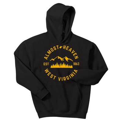 Almost Heaven West Virginia Mountains Forest WV Home Pride Kids Hoodie