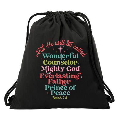 And He Will Be Called Isaiah 96 Bible Verses Jesus Xmas  Drawstring Bag