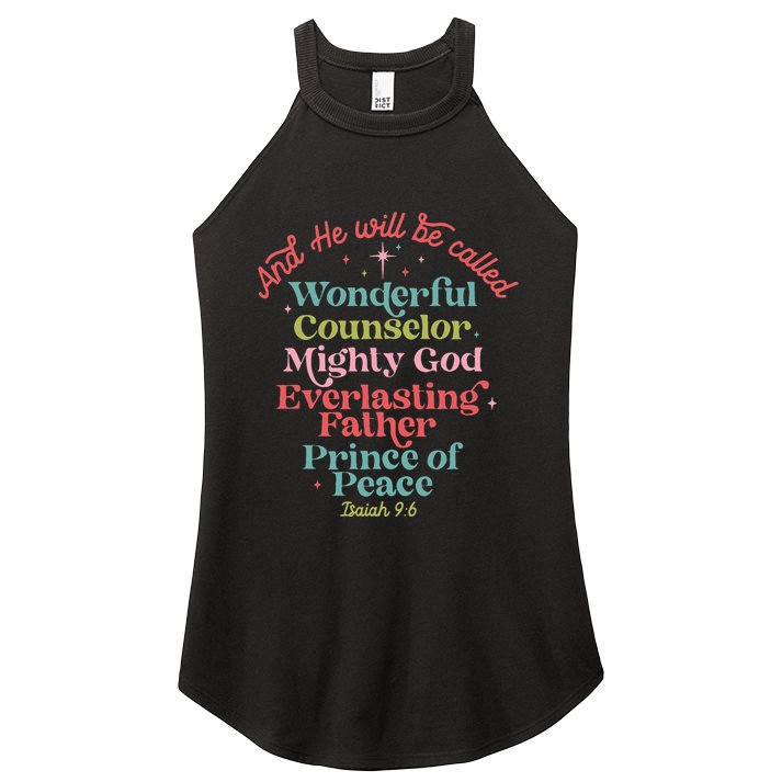 And He Will Be Called Isaiah 96 Bible Verses Jesus Xmas  Women's Perfect Tri Rocker Tank