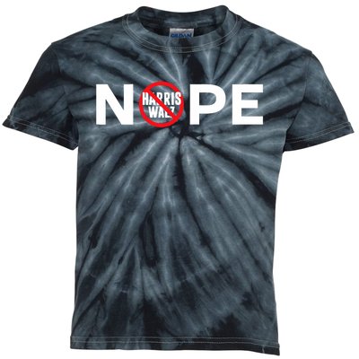 Anti Harris Walz Nope No Harris Walz Sign Waltz Kids Tie-Dye T-Shirt