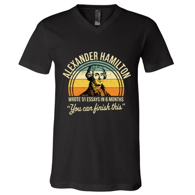 Alexander Hamilton Wrote 51 Essays In 6 Months V-Neck T-Shirt
