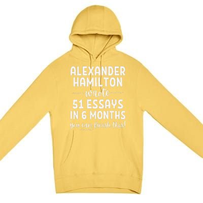 Alexander Hamilton Wrote 51 Essays In 6 Months Premium Pullover Hoodie