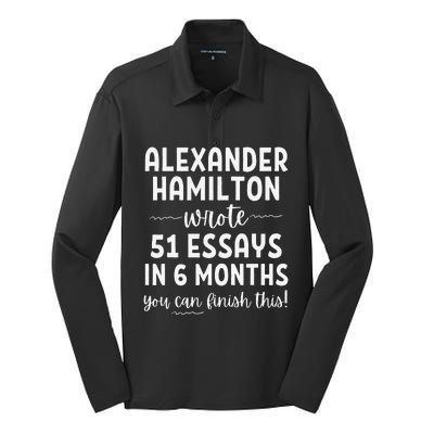 Alexander Hamilton Wrote 51 Essays In 6 Months Silk Touch Performance Long Sleeve Polo