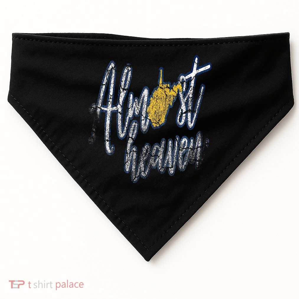 Almost Heaven West Virginia State Map USA-Made Doggie Bandana