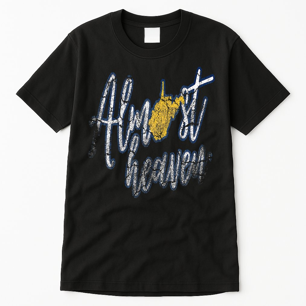 Almost Heaven West Virginia State Map Tall T-Shirt