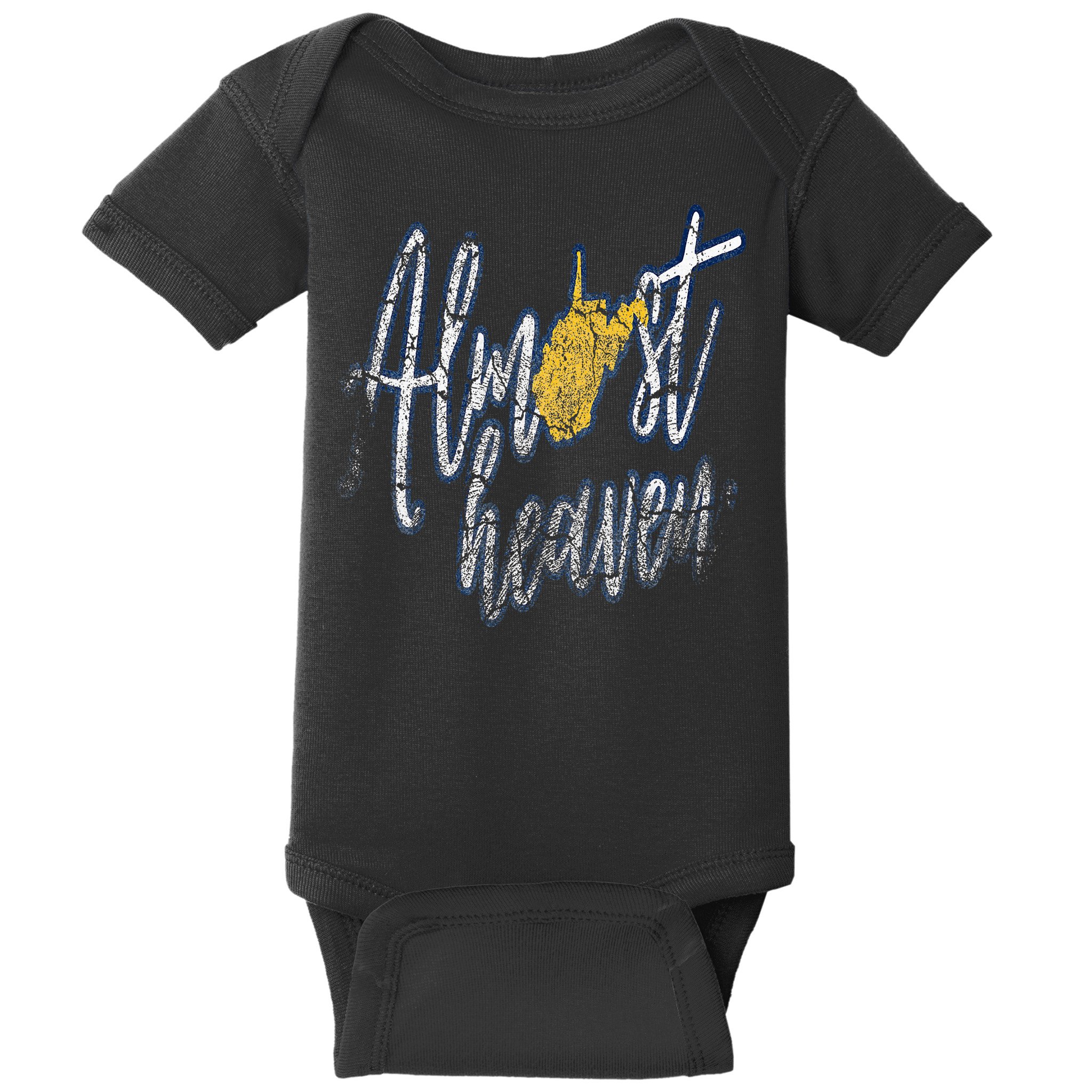Almost Heaven West Virginia State Map Baby Bodysuit