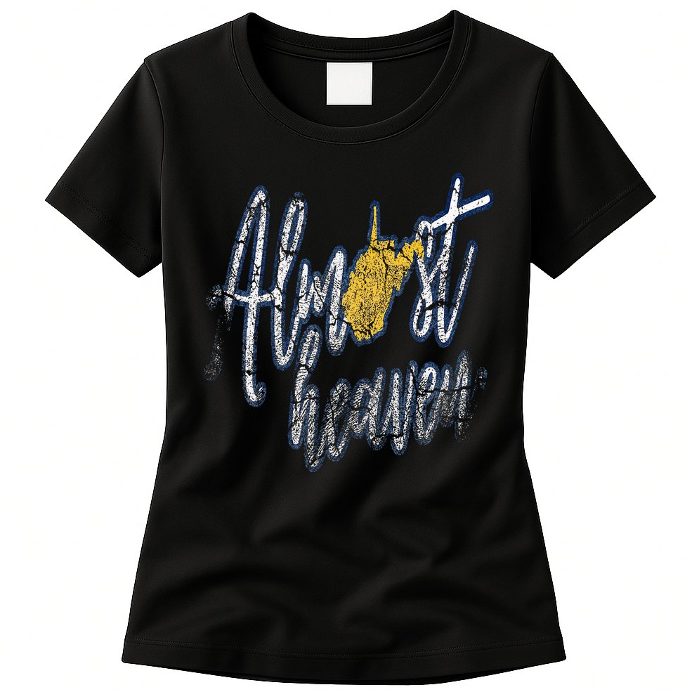 Almost Heaven West Virginia State Map Womens T-Shirt