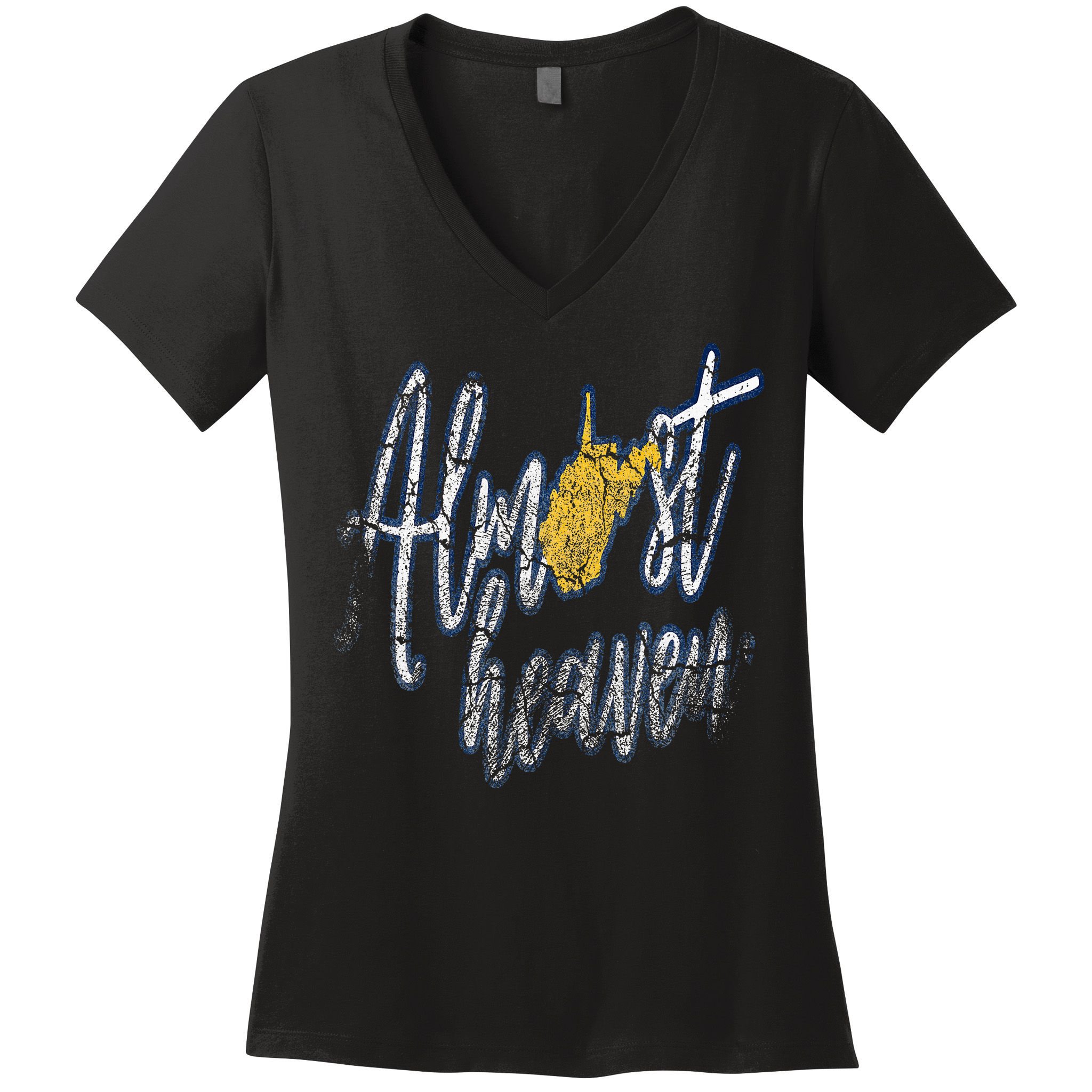 Almost Heaven West Virginia State Map Women's V-Neck T-Shirt